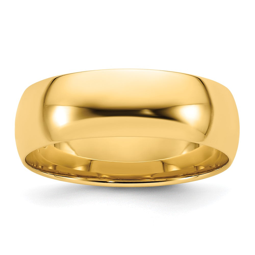 7mm 14K Yellow Gold Lightweight Domed Comfort Fit Band, Size 6, Item R12339-7MM-06 by The Black Bow Jewelry Co.