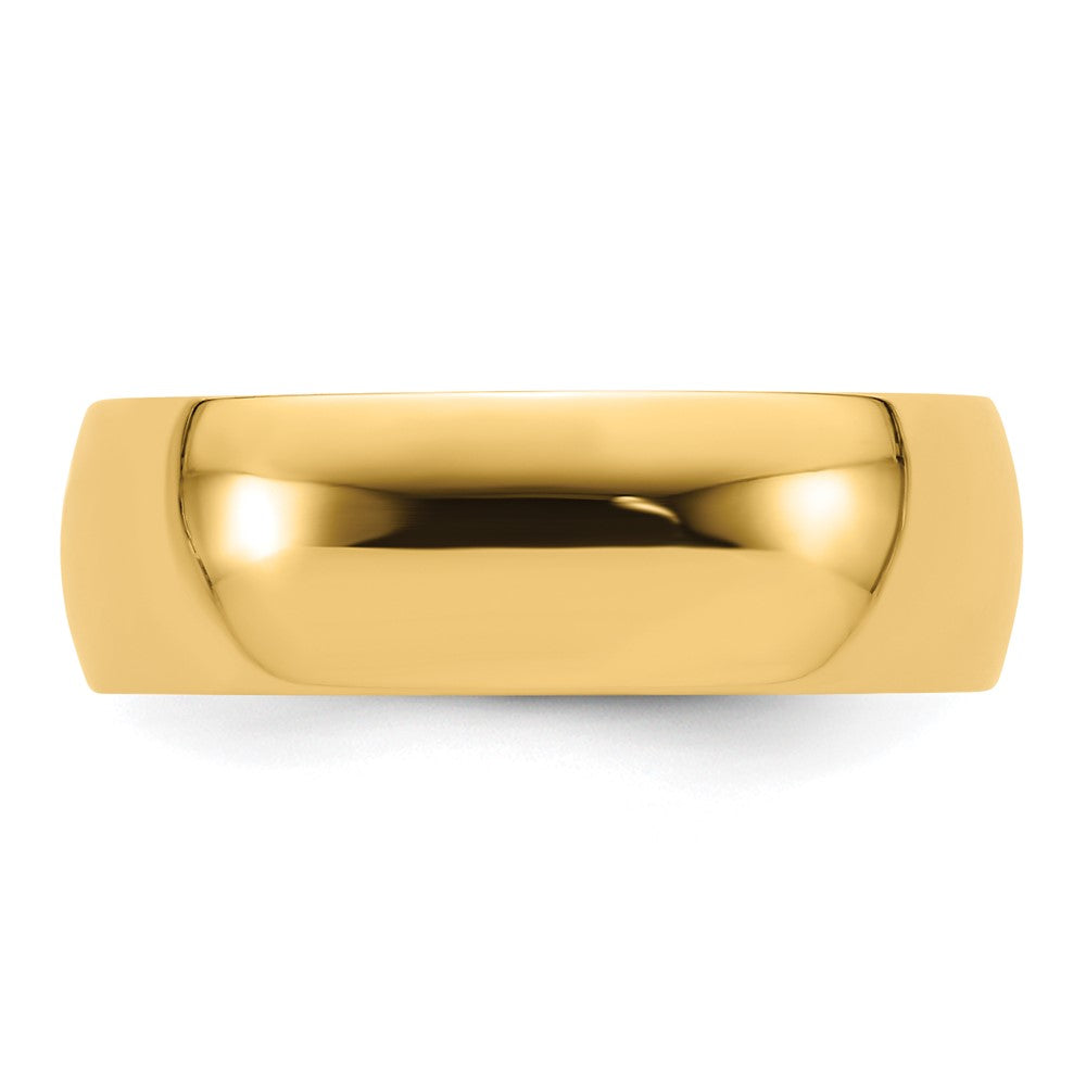 Alternate view of the 7mm 14K Yellow Gold Lightweight Domed Comfort Fit Band, Size 6 by The Black Bow Jewelry Co.