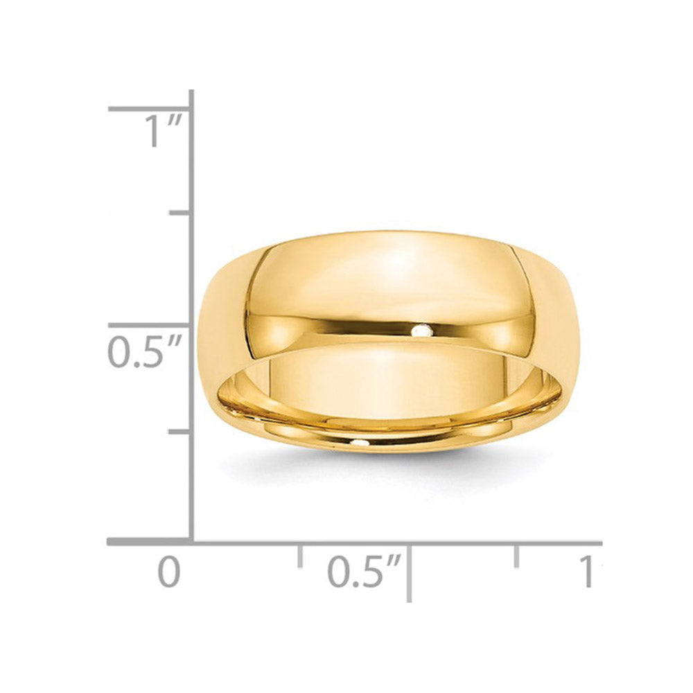 Alternate view of the 7mm 14K Yellow Gold Lightweight Domed Comfort Fit Band, Size 6 by The Black Bow Jewelry Co.