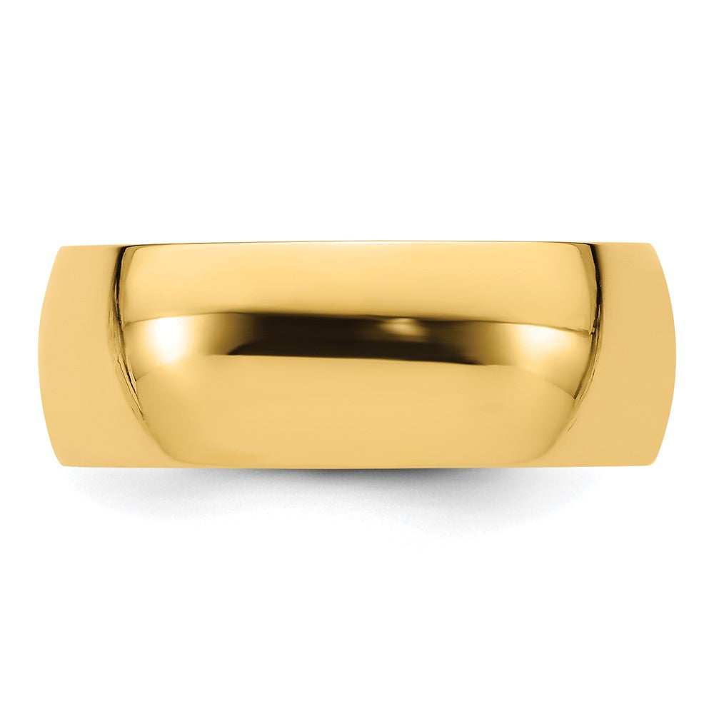 Alternate view of the 8mm 14K Yellow Gold Lightweight Domed Comfort Fit Band, Size 6 by The Black Bow Jewelry Co.