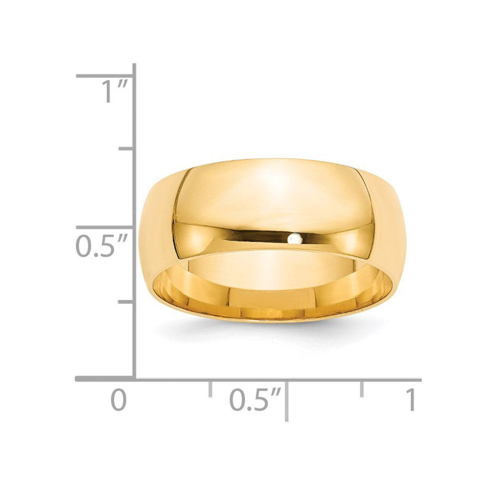 Alternate view of the 7mm or 8mm 14K Yellow Gold Lightweight Domed Comfort Fit Band by The Black Bow Jewelry Co.