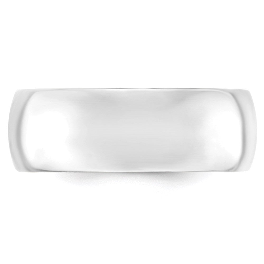 Alternate view of the 8mm 14K White Gold STD Domed Comfort Fit Band, Size 6 by The Black Bow Jewelry Co.