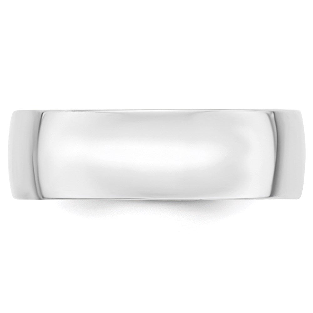 Alternate view of the 7mm 14K White Gold Lightweight Domed Comfort Fit Band, Size 6 by The Black Bow Jewelry Co.