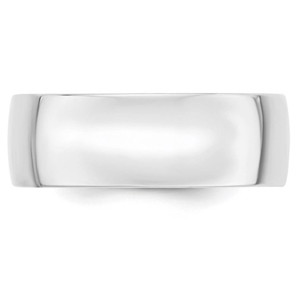 Alternate view of the 8mm 14K White Gold Lightweight Domed Comfort Fit Band, Size 6 by The Black Bow Jewelry Co.