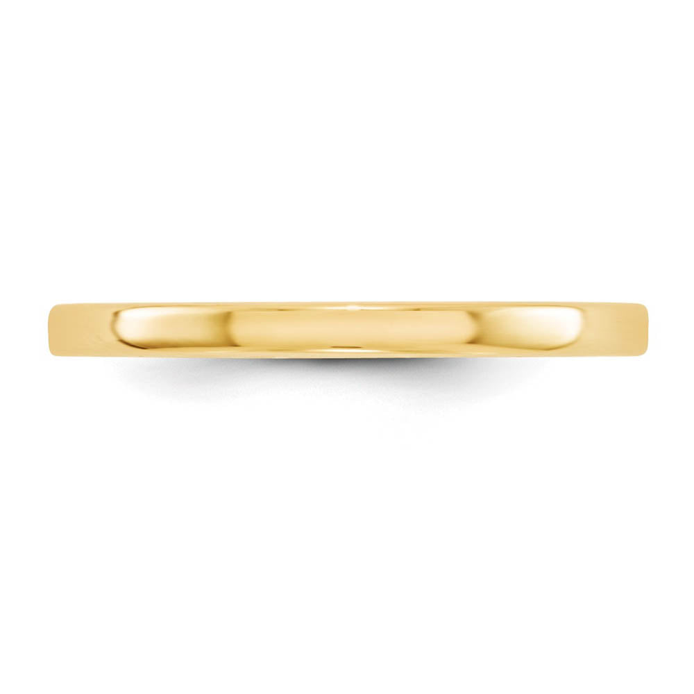 Alternate view of the 2mm 10K Yellow Gold Lightweight Flat Standard Fit Band, Size 4 by The Black Bow Jewelry Co.