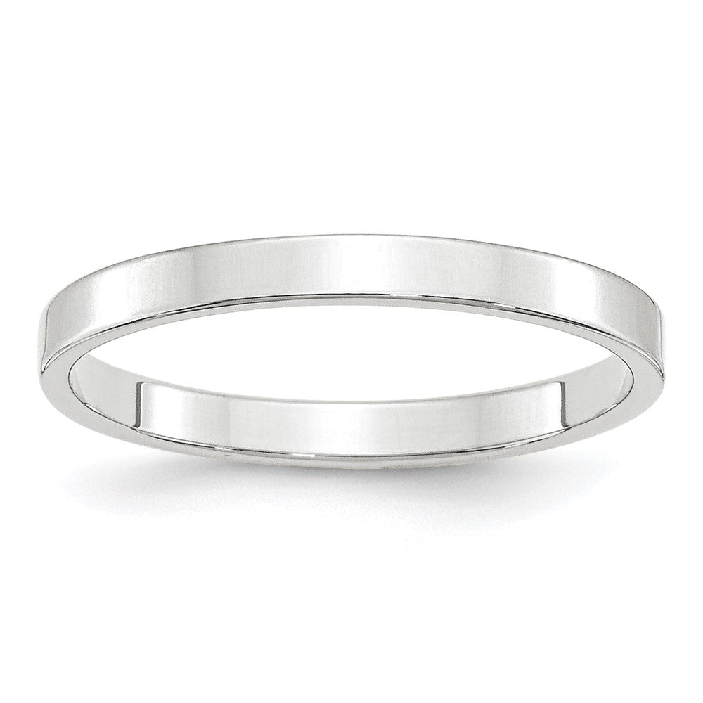 2.5mm 10K White Gold Lightweight Flat Standard Fit Band, Size 7.5, Item R12345-10KW-075 by The Black Bow Jewelry Co.
