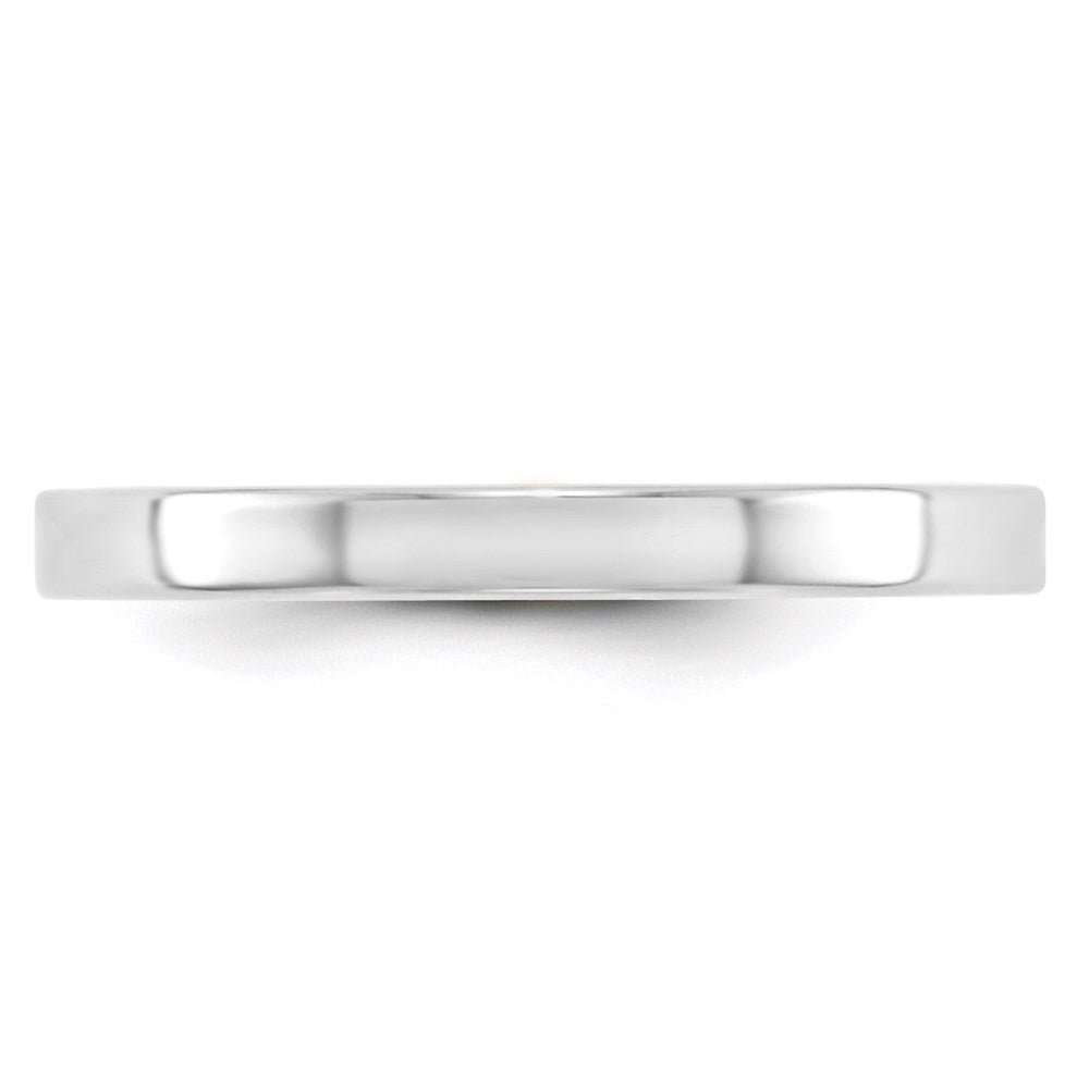 Alternate view of the 2.5mm 10K White Gold Lightweight Flat Standard Fit Band, Size 4 by The Black Bow Jewelry Co.