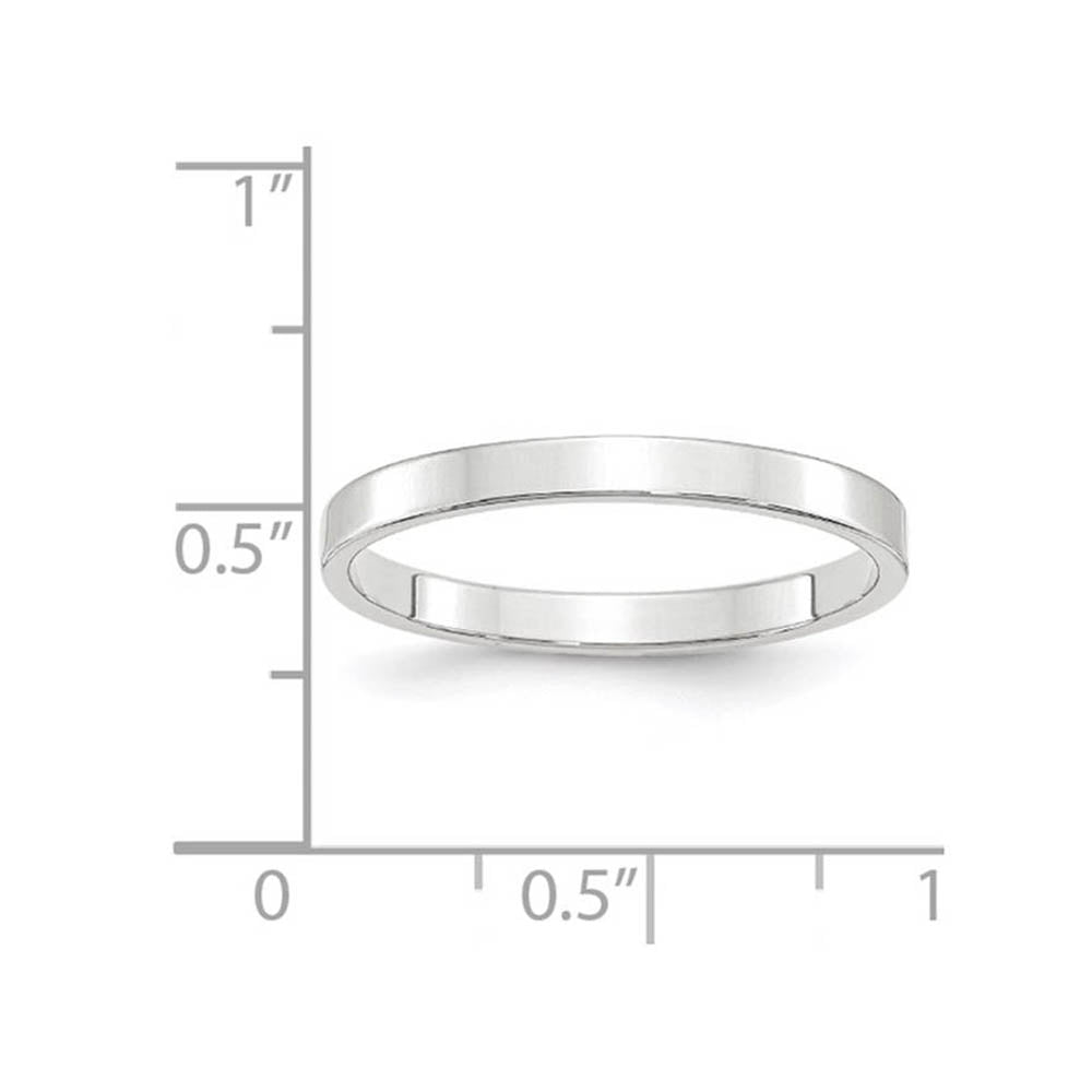 Alternate view of the 2.5mm 10K White Gold Lightweight Flat Standard Fit Band, Size 4 by The Black Bow Jewelry Co.