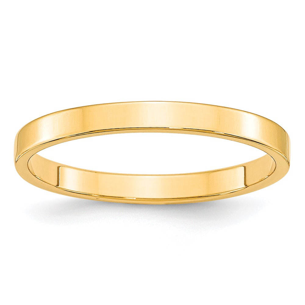 2.5mm 10K Yellow Gold Lightweight Flat Standard Fit Band, Size 4, Item R12345-10KY-04 by The Black Bow Jewelry Co.