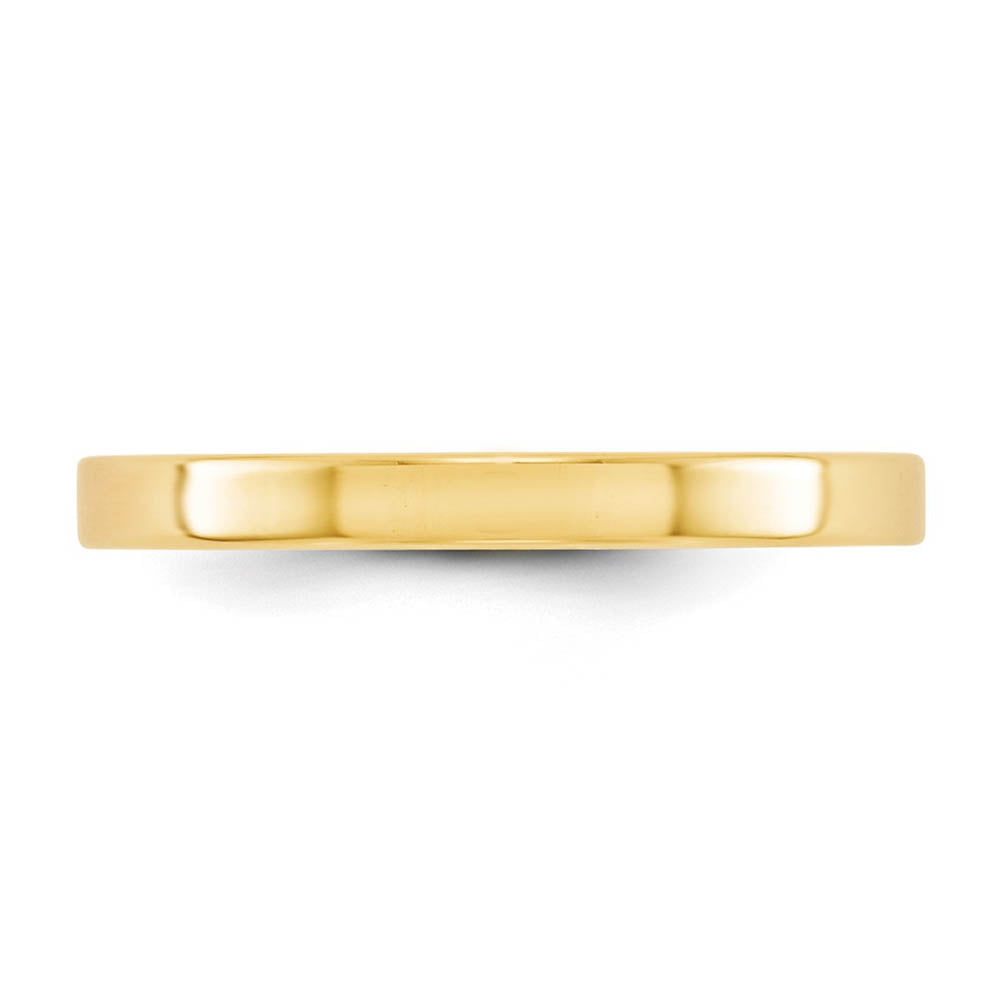 Alternate view of the 2.5mm 10K Yellow Gold Lightweight Flat Standard Fit Band, Size 4 by The Black Bow Jewelry Co.