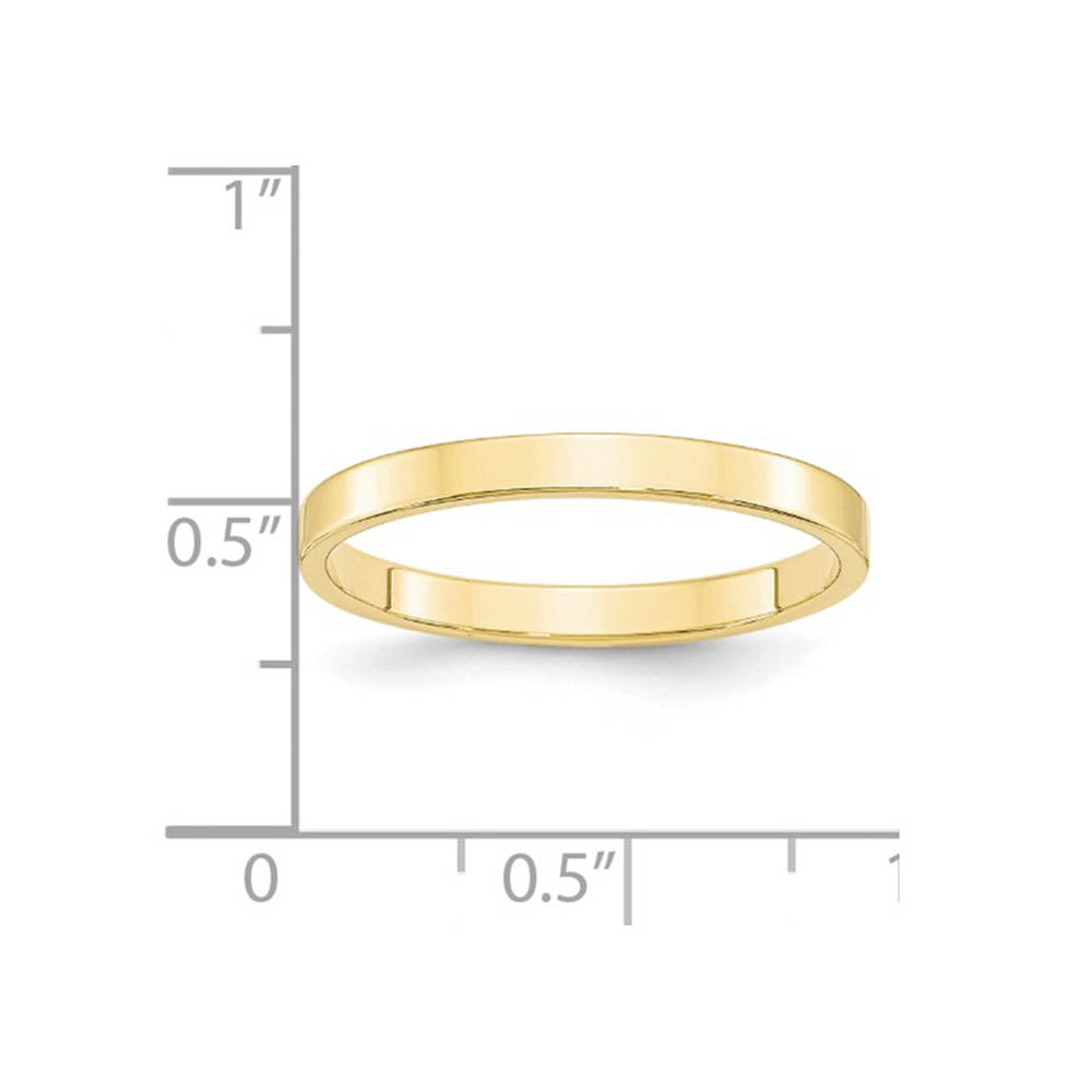 Alternate view of the 2.5mm 10K Yellow Gold Lightweight Flat Standard Fit Band, Size 4 by The Black Bow Jewelry Co.