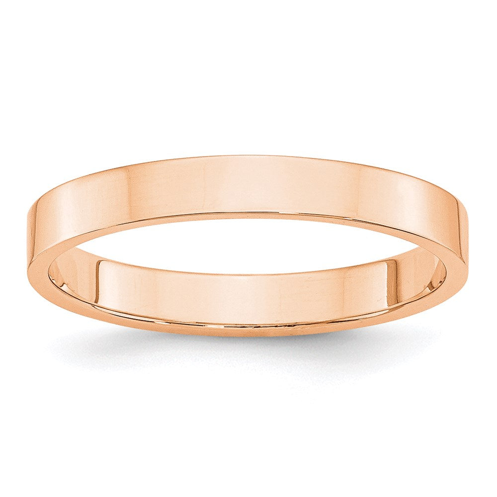 3mm 10K Rose Gold Lightweight Flat Standard Fit Band, Size 10, Item R12346-10KR-10 by The Black Bow Jewelry Co.