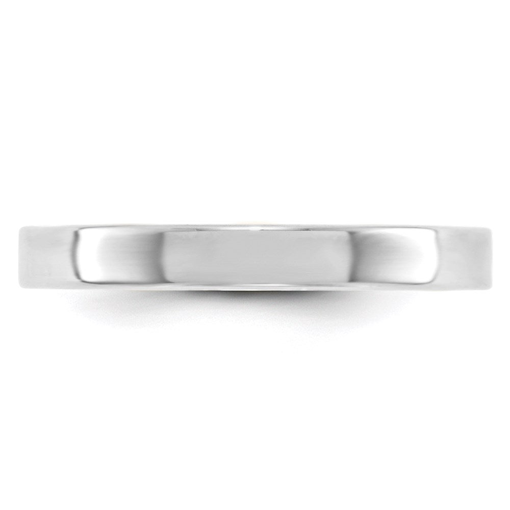 Alternate view of the 3mm 10K White Gold Lightweight Flat Standard Fit Band, Size 4 by The Black Bow Jewelry Co.