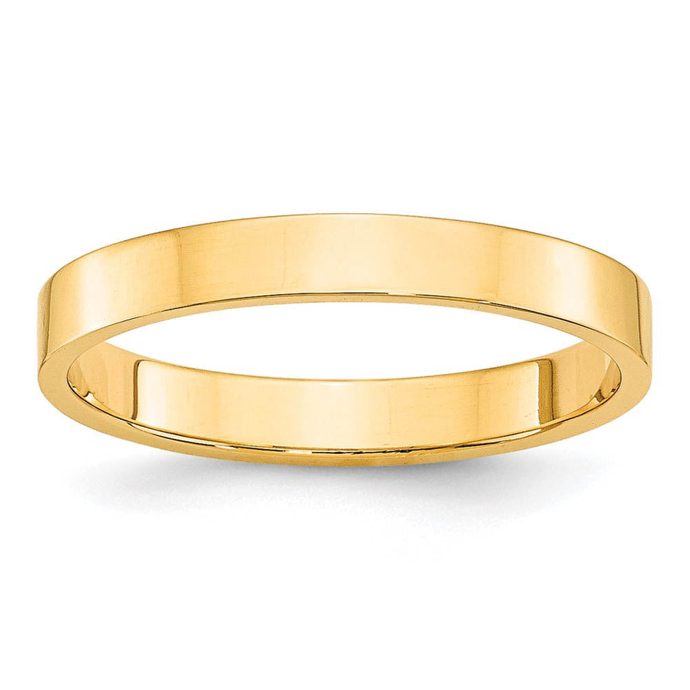 Alternate view of the 3mm 10K Rose, White, or Yellow Gold Lightweight Flat Standard Fit Band by The Black Bow Jewelry Co.