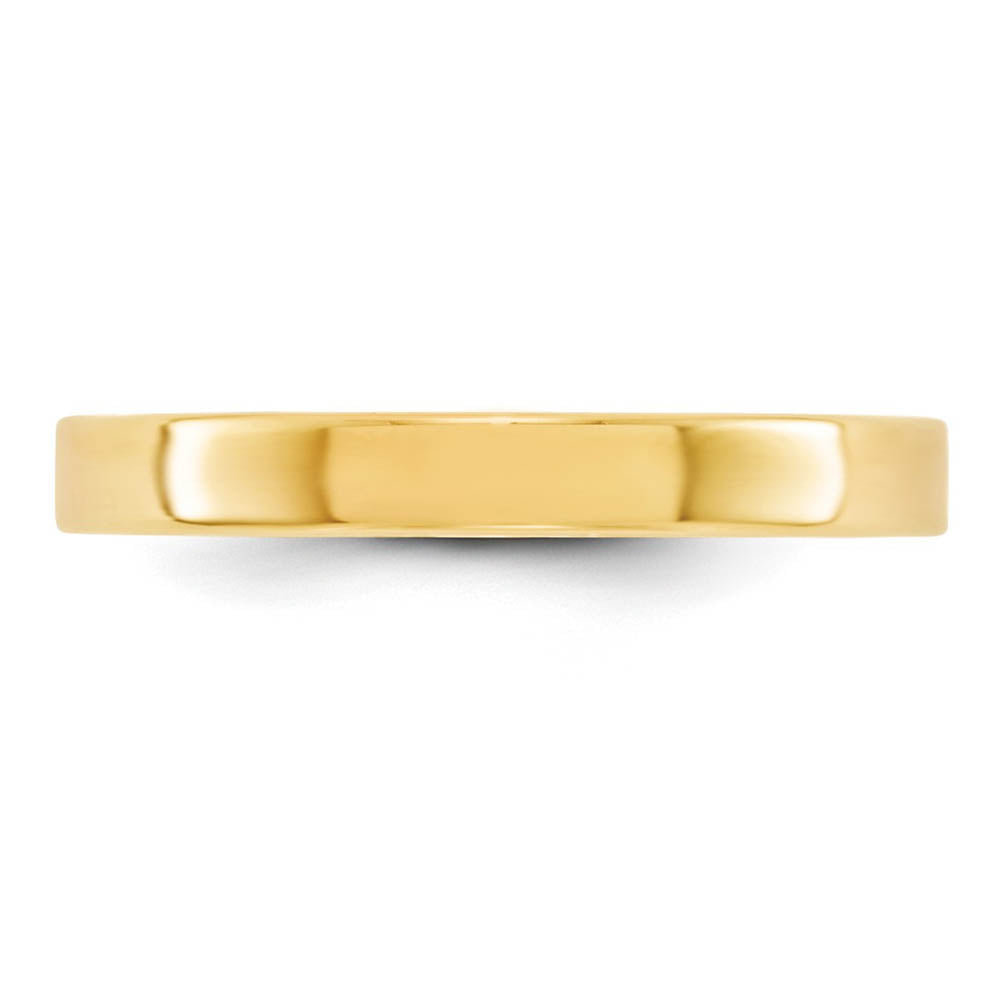 Alternate view of the 3mm 10K Yellow Gold Lightweight Flat Standard Fit Band, Size 4 by The Black Bow Jewelry Co.