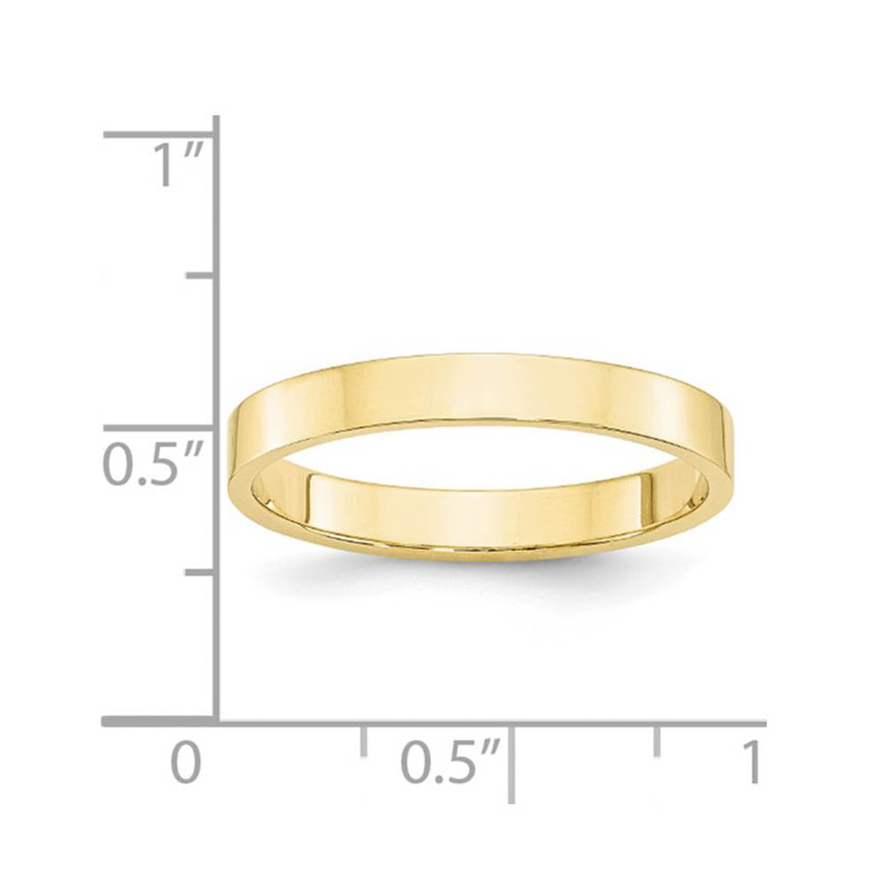 Alternate view of the 3mm 10K Yellow Gold Lightweight Flat Standard Fit Band, Size 4 by The Black Bow Jewelry Co.