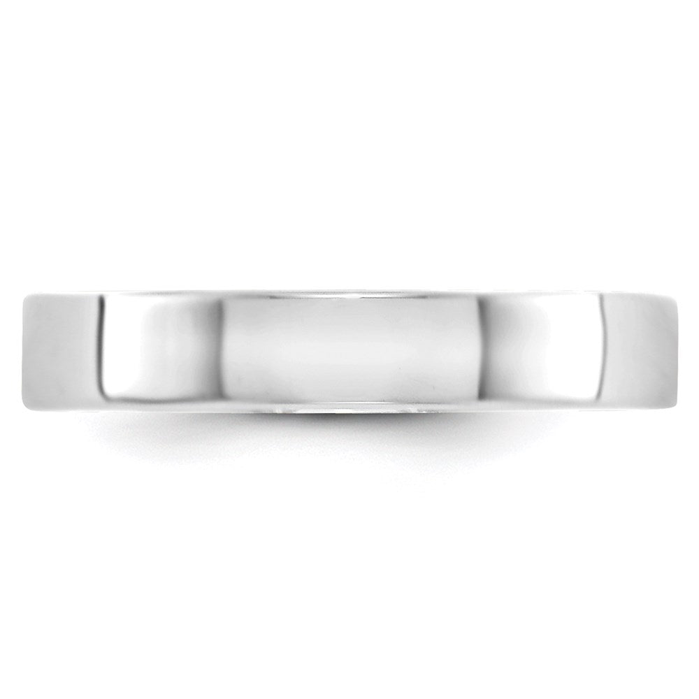 Alternate view of the 4mm 10K White Gold Lightweight Flat Standard Fit Band, Size 4 by The Black Bow Jewelry Co.