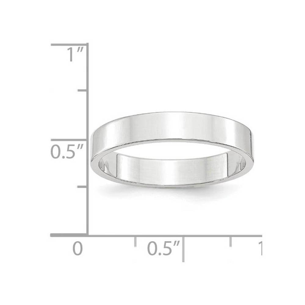 Alternate view of the 4mm 10K White Gold Lightweight Flat Standard Fit Band, Size 4 by The Black Bow Jewelry Co.
