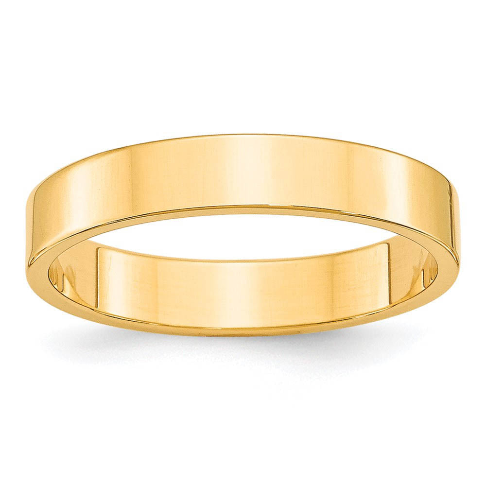 4mm 10K Yellow Gold Lightweight Flat Standard Fit Band, Size 12, Item R12347-10KY-12 by The Black Bow Jewelry Co.