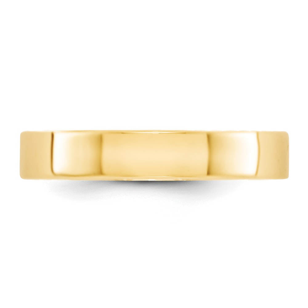 Alternate view of the 4mm 10K Yellow Gold Lightweight Flat Standard Fit Band, Size 4 by The Black Bow Jewelry Co.
