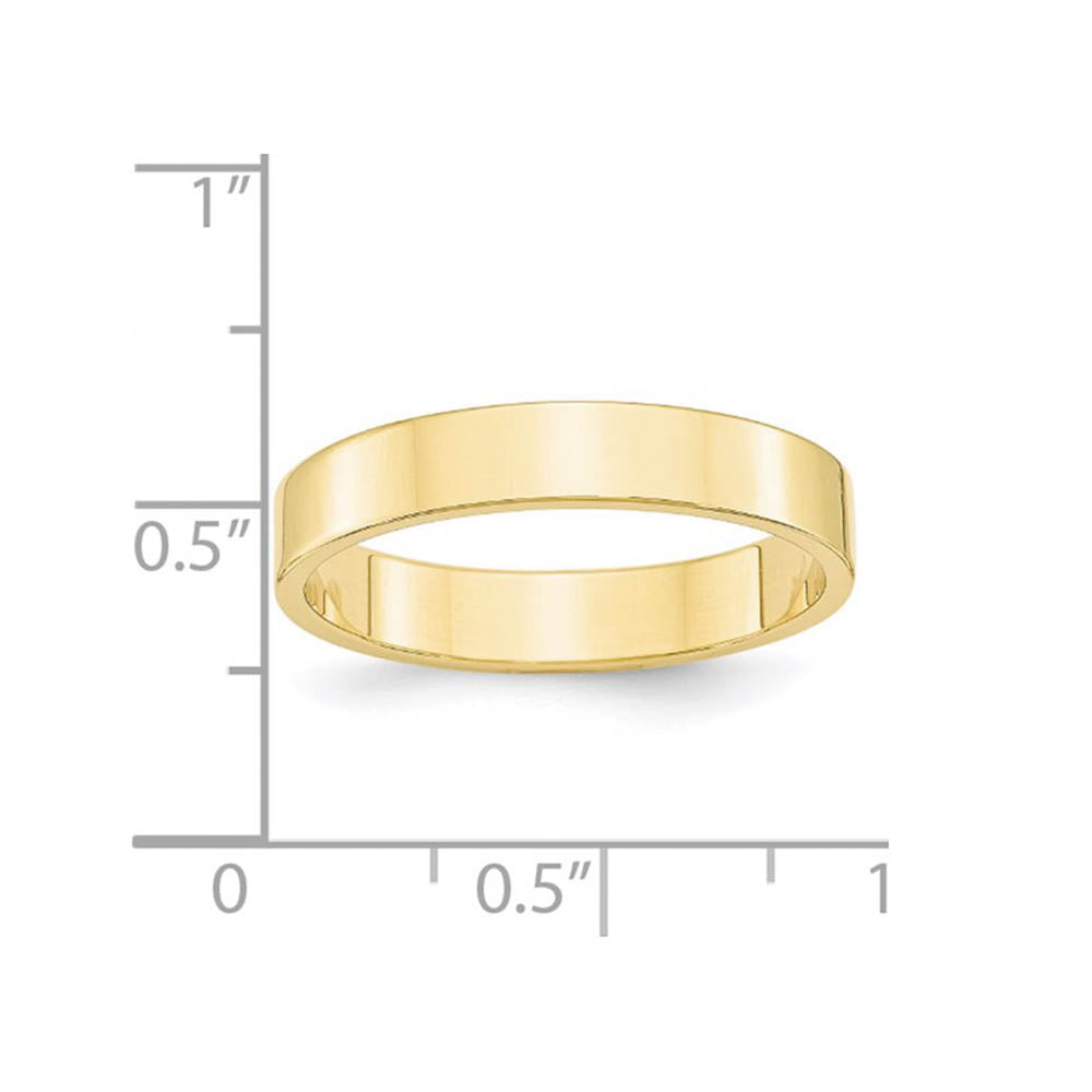 Alternate view of the 4mm 10K Yellow Gold Lightweight Flat Standard Fit Band, Size 4 by The Black Bow Jewelry Co.