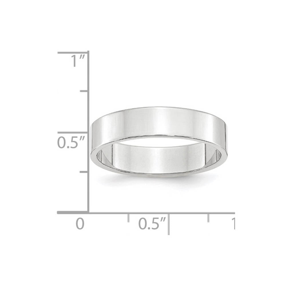 Alternate view of the 5mm 10K White Gold Lightweight Flat Standard Fit Band, Size 4 by The Black Bow Jewelry Co.