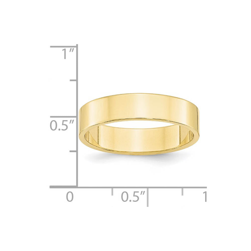 Alternate view of the 5mm 10K Yellow Gold Lightweight Flat Standard Fit Band, Size 4 by The Black Bow Jewelry Co.