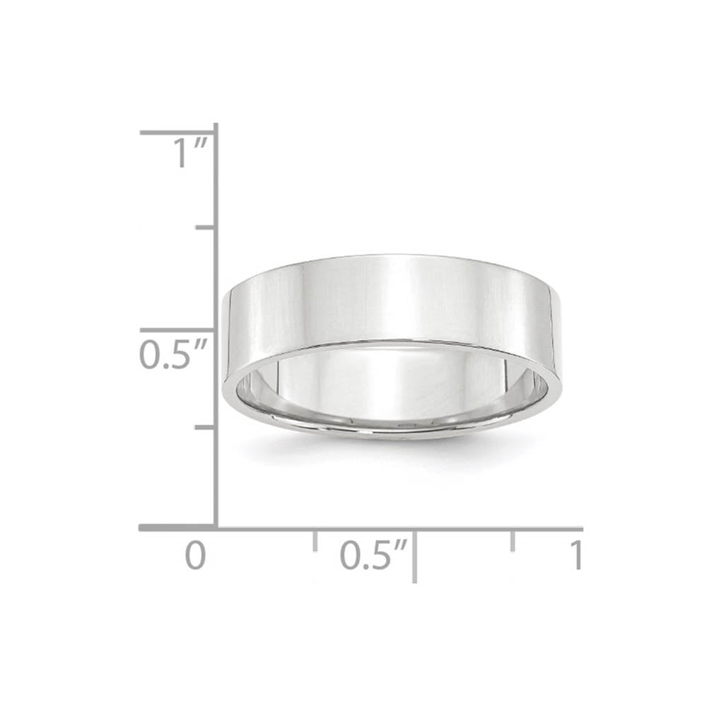 Alternate view of the 6mm 10K White Gold Lightweight Flat Standard Fit Band, Size 4 by The Black Bow Jewelry Co.