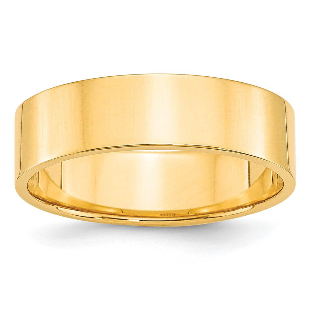 Alternate view of the 6mm 10K Rose, White, or Yellow Gold Lightweight Flat Standard Fit Band by The Black Bow Jewelry Co.