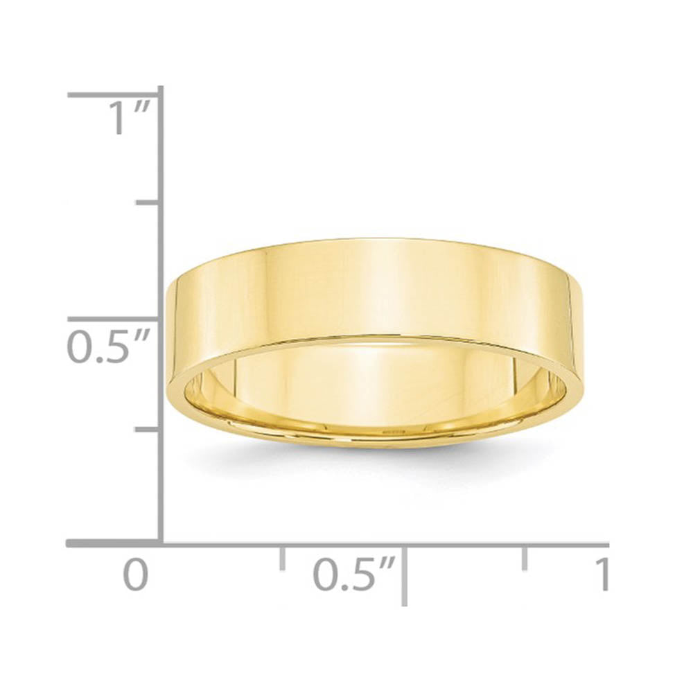 Alternate view of the 6mm 10K Yellow Gold Lightweight Flat Standard Fit Band, Size 4 by The Black Bow Jewelry Co.