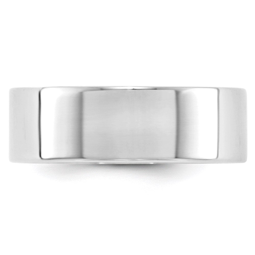 Alternate view of the 7mm 10K White Gold Lightweight Flat Standard Fit Band, Size 4 by The Black Bow Jewelry Co.