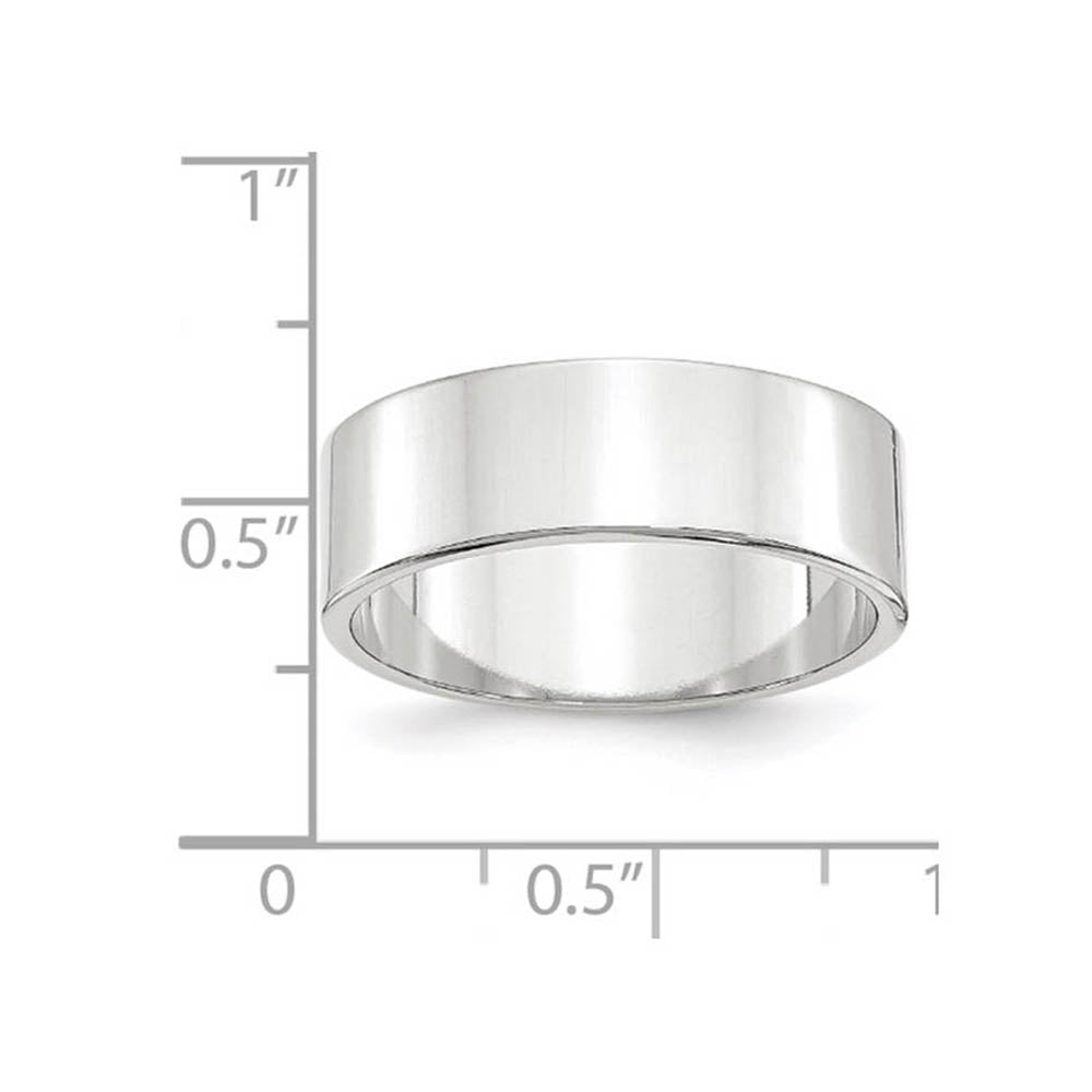 Alternate view of the 7mm 10K White Gold Lightweight Flat Standard Fit Band, Size 4 by The Black Bow Jewelry Co.