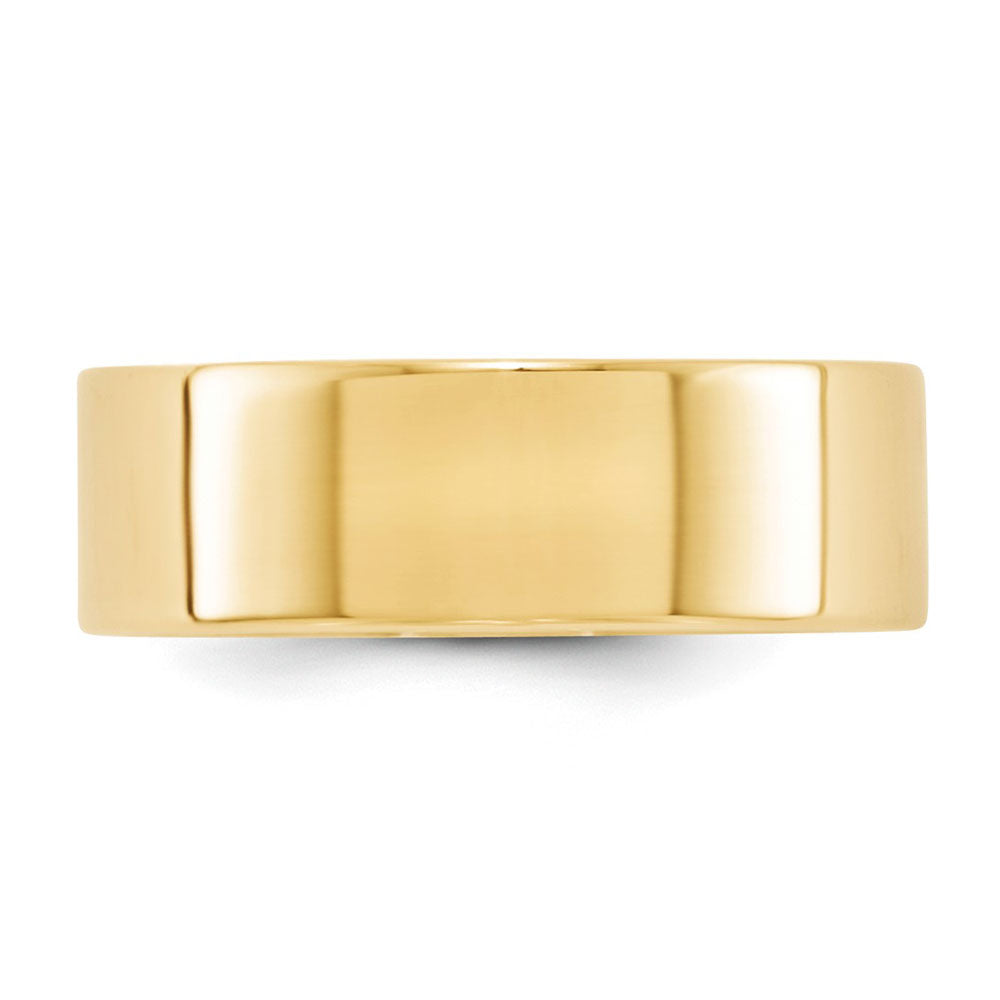 Alternate view of the 7mm 10K Yellow Gold Lightweight Flat Standard Fit Band, Size 4 by The Black Bow Jewelry Co.