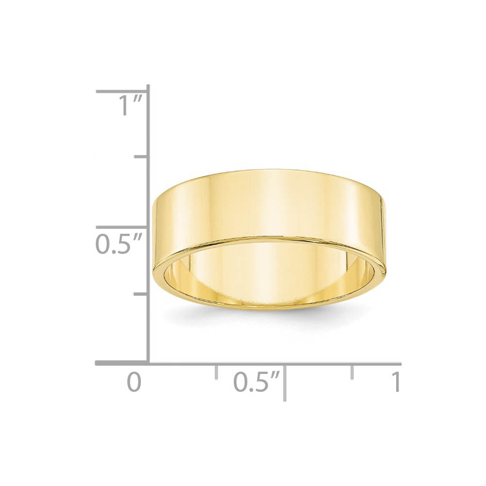 Alternate view of the 7mm 10K Yellow Gold Lightweight Flat Standard Fit Band, Size 4 by The Black Bow Jewelry Co.