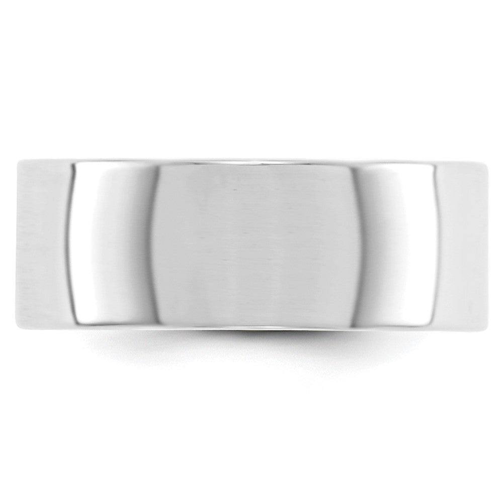 Alternate view of the 8mm 10K White Gold Lightweight Flat Standard Fit Band, Size 4 by The Black Bow Jewelry Co.