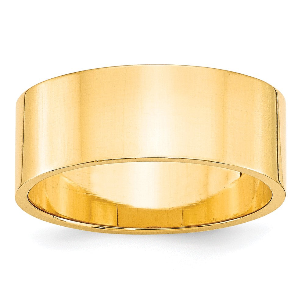 8mm 10K Yellow Gold Lightweight Flat Standard Fit Band, Size 14, Item R12351-10KY-14 by The Black Bow Jewelry Co.