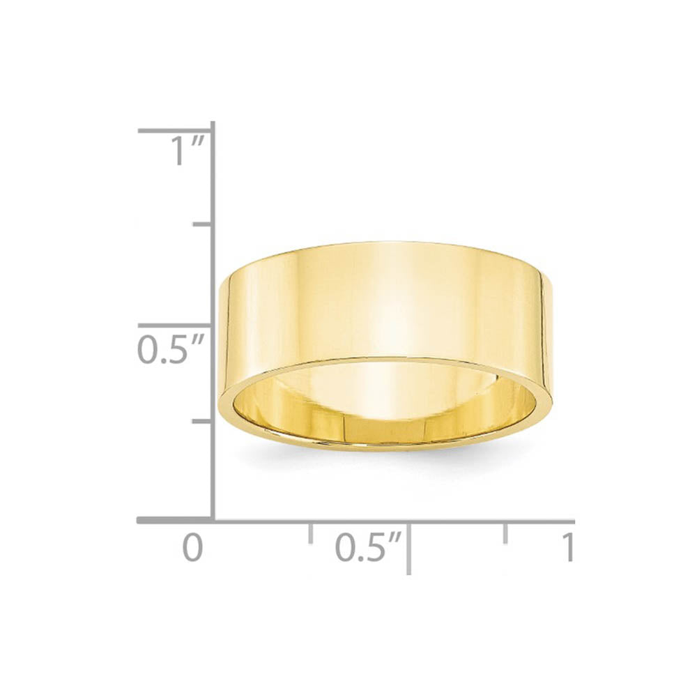Alternate view of the 8mm 10K Yellow Gold Lightweight Flat Standard Fit Band, Size 4 by The Black Bow Jewelry Co.