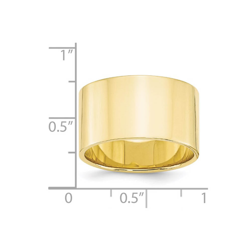 Alternate view of the 12mm 10K Yellow Gold Lightweight Flat Standard Fit Band, Size 6 by The Black Bow Jewelry Co.