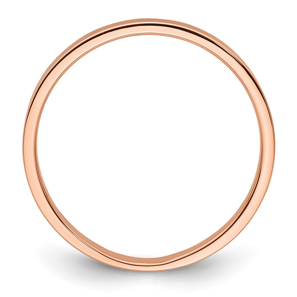 Alternate view of the 2mm 14K Rose Gold Lightweight Flat Standard Fit Band, Size 4 by The Black Bow Jewelry Co.