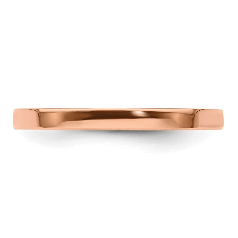 Alternate view of the 2mm 14K Rose Gold Lightweight Flat Standard Fit Band, Size 4 by The Black Bow Jewelry Co.