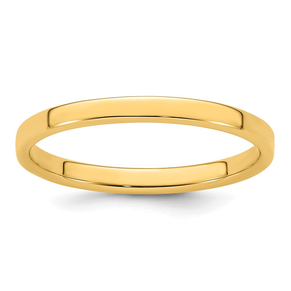 Alternate view of the 2mm 14K Rose, White, or Yellow Gold Lightweight Flat Standard Fit Band by The Black Bow Jewelry Co.