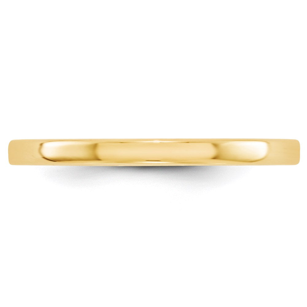Alternate view of the 2mm 14K Yellow Gold Lightweight Flat Standard Fit Band, Size 4 by The Black Bow Jewelry Co.
