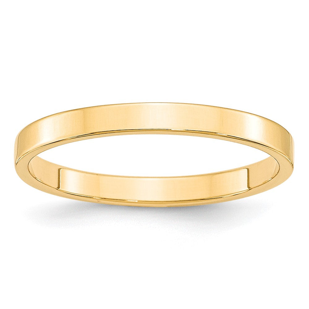 2.5mm 14K Yellow Gold Lightweight Flat Standard Fit Band, Size 4, Item R12355-14KY-04 by The Black Bow Jewelry Co.