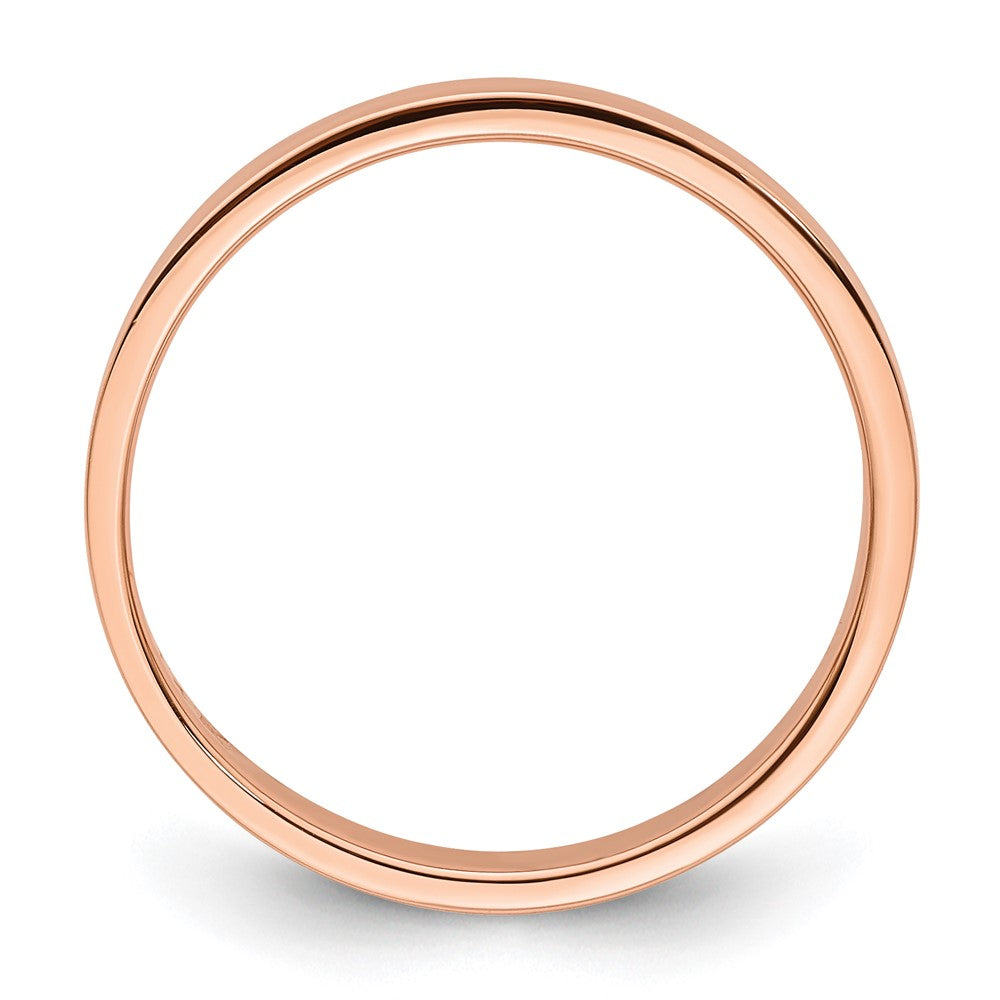 Alternate view of the 3mm 14K Rose Gold Lightweight Flat Standard Fit Band, Size 4 by The Black Bow Jewelry Co.