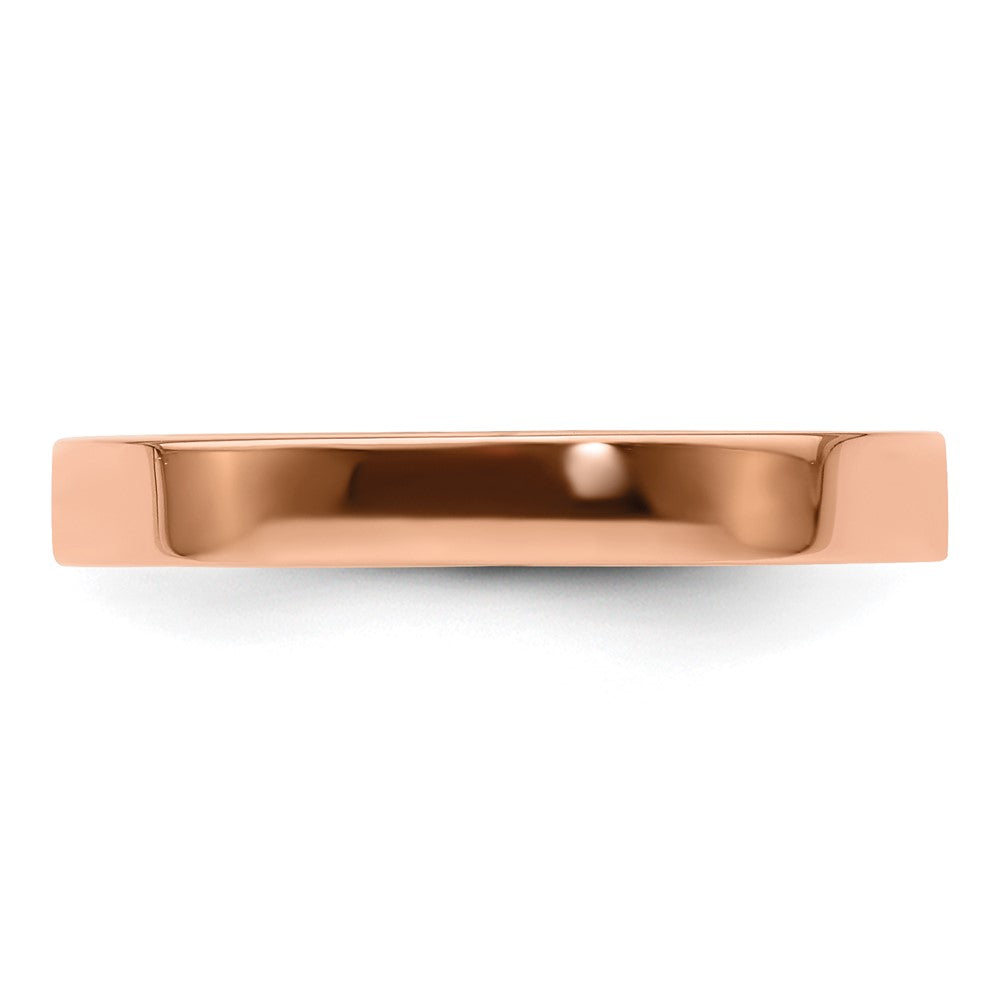 Alternate view of the 3mm 14K Rose Gold Lightweight Flat Standard Fit Band, Size 4 by The Black Bow Jewelry Co.