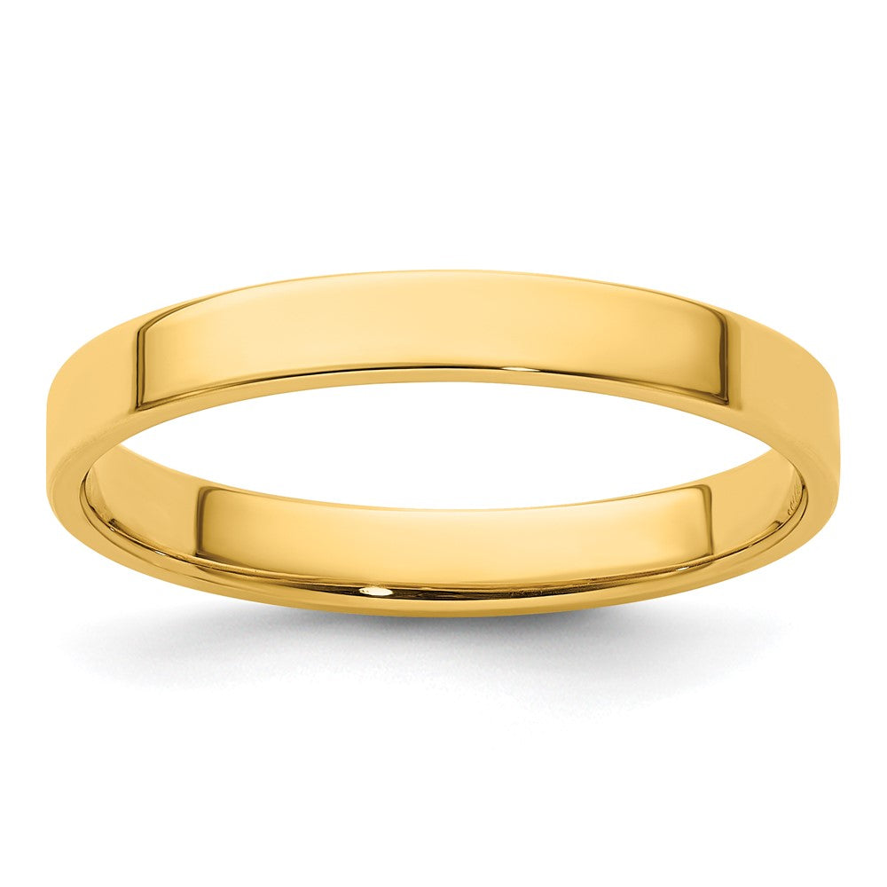 3mm 14K Yellow Gold Lightweight Flat Standard Fit Band, Size 9.5, Item R12356-14KY-095 by The Black Bow Jewelry Co.
