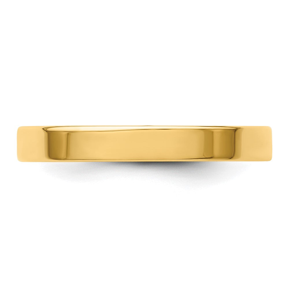Alternate view of the 3mm 14K Yellow Gold Lightweight Flat Standard Fit Band, Size 4 by The Black Bow Jewelry Co.