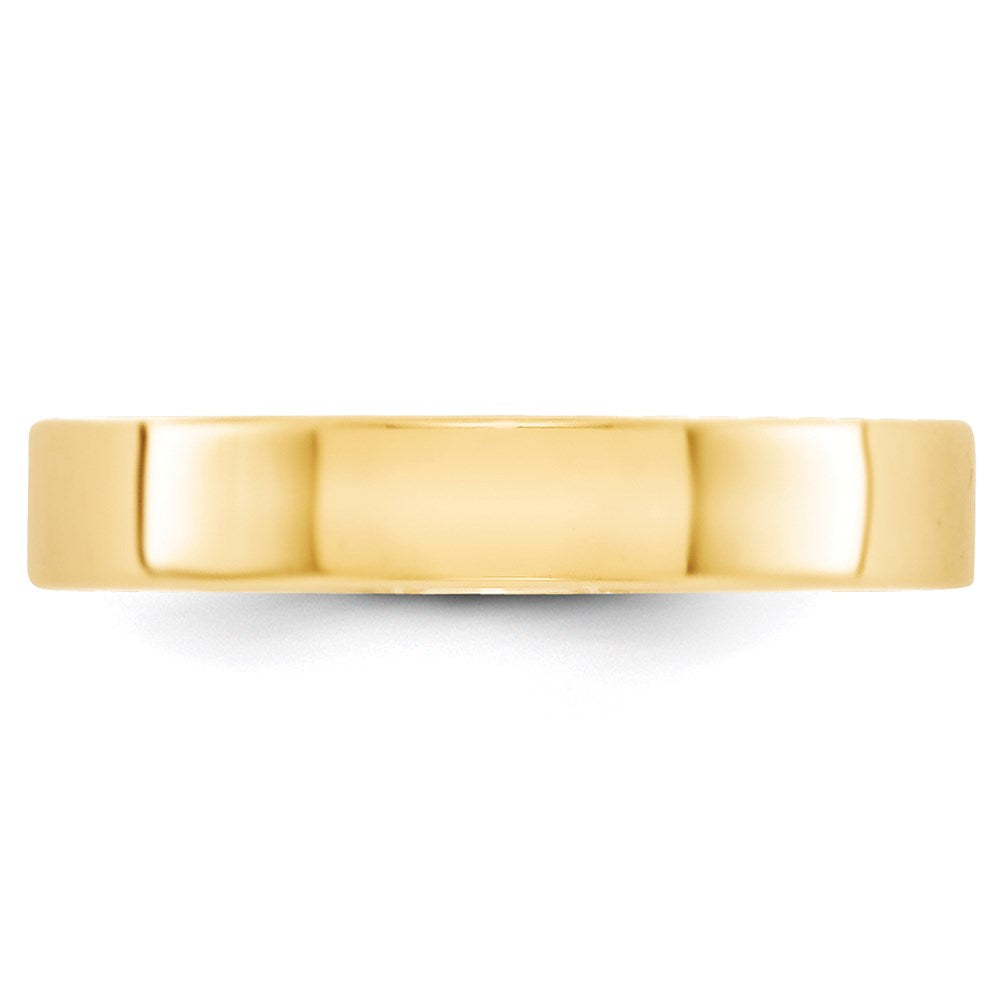 Alternate view of the 4mm 14K Yellow Gold Lightweight Flat Standard Fit Band, Size 4 by The Black Bow Jewelry Co.