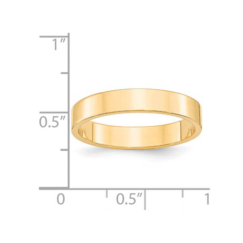 Alternate view of the 4mm 14K Yellow Gold Lightweight Flat Standard Fit Band, Size 4 by The Black Bow Jewelry Co.