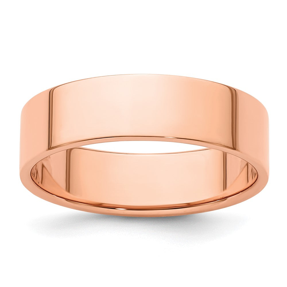 6mm 14K Rose Gold Lightweight Flat Standard Fit Band, Size 11.5, Item R12359-14KR-115 by The Black Bow Jewelry Co.